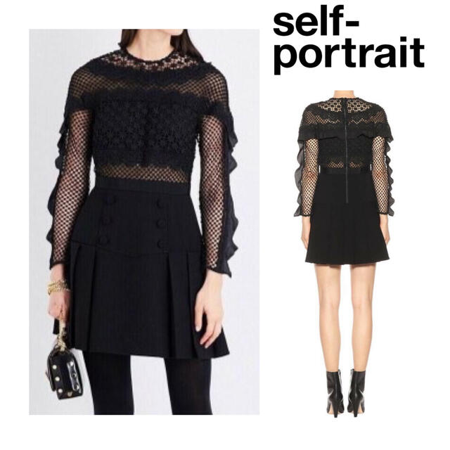 46%割引 お得最新作 SELF PORTRAIT - self-portlate セルフポート 大阪超特価 レースミニワンピース PORTRAIT SELF ひざ丈ワンピース
