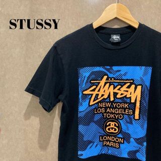 ステューシー(STUSSY)の《ステューシー》ビッグロゴプリント　ブラック　Tシャツ(Tシャツ/カットソー(七分/長袖))