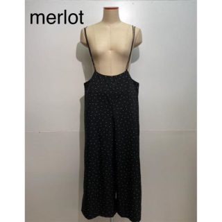 メルロー(merlot)のmerlot ドット柄ワイドサロペット(サロペット/オーバーオール)