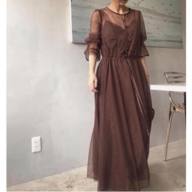 Ameri VINTAGE(アメリヴィンテージ)の値下げ！Amerivintage TULLE SEE-THROUGH DRESS レディースのワンピース(ロングワンピース/マキシワンピース)の商品写真