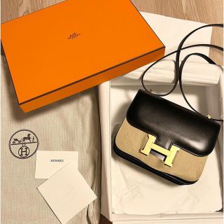 エルメス(Hermes)の【超レア最終値下げ】エルメス　コンスタンスミニ　ノワール×ゴールド金具(ショルダーバッグ)