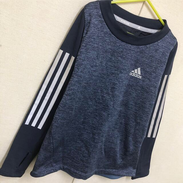 adidas(アディダス)の【美品】adidas CLIMAWARM スリーライン トップス 長袖 キッズ/ベビー/マタニティのキッズ服男の子用(90cm~)(Tシャツ/カットソー)の商品写真