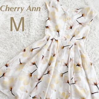 チェリーアン(cherry Ann)の✳︎美品✳︎cherry Ann 花柄　ノースリーブ　フレアワンピース　Mサイズ(ひざ丈ワンピース)