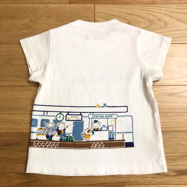 familiar(ファミリア)のfamiliar ファミリア ファミちゃん おはなしTシャツ 電車 80 キッズ/ベビー/マタニティのベビー服(~85cm)(Ｔシャツ)の商品写真