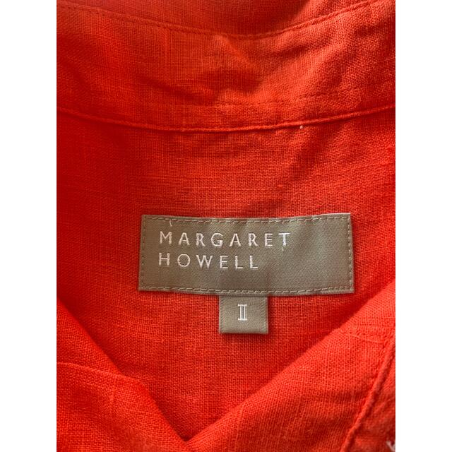 MARGARET HOWELL(マーガレットハウエル)のマーガレットハウエル　朱赤　麻ブラウス レディースのトップス(シャツ/ブラウス(半袖/袖なし))の商品写真