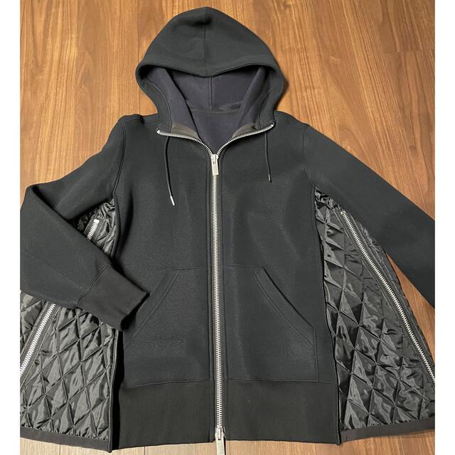 sacai スポンジスウェットフーディ パーカー 黒 1