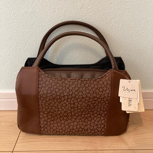 新品 優彩 ラム皮革 和装バック 茶色 桜 プリンセストラヤ ヴェスタ