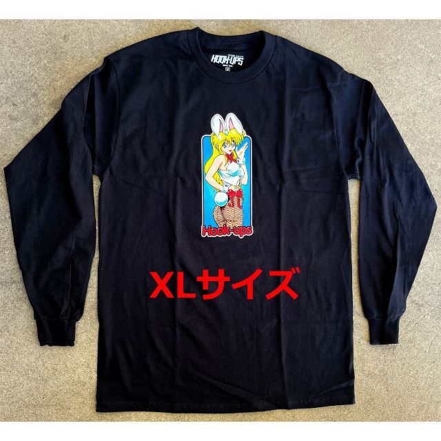 BLACKサイズXL BunnyGirl LONG SLEEVE t-shirt Hook-Up