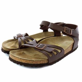 ビルケンシュトック(BIRKENSTOCK)のビルケンシュトック サンダル フラット ベルト レザー 25cm 茶(サンダル)