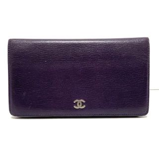 シャネル(CHANEL)のシャネル 長財布 - パープル レザー(財布)