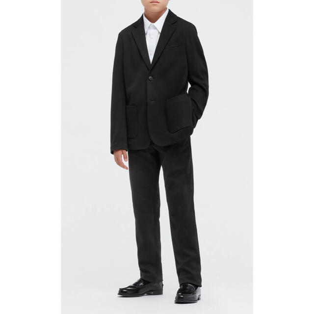 UNIQLO(ユニクロ)のスーツジャケット150cmブラック キッズ/ベビー/マタニティのキッズ服男の子用(90cm~)(ドレス/フォーマル)の商品写真
