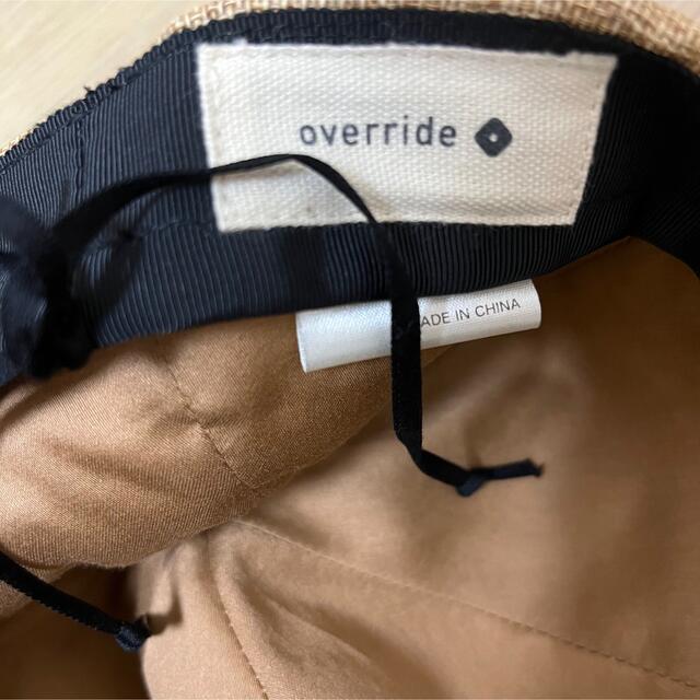 override(オーバーライド)のnon-hiro様専用　新品✳︎OVERRIDE リボン麦わら帽子　キャップ レディースの帽子(キャップ)の商品写真