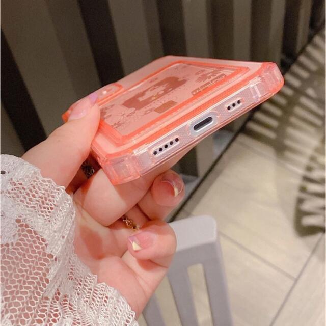 【人気♡】iPhone13ケース　ポケット　カード収納　ピンク　クリア　韓国