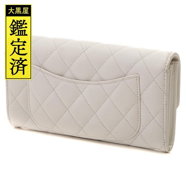 CHANEL(シャネル)のシャネル 長財布 キャビアスキン マトラッセ 長財布 ホワイト【434】 レディースのファッション小物(財布)の商品写真