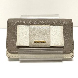 ミュウミュウ(miumiu)のミュウミュウ 名刺入れ - リボン レザー(名刺入れ/定期入れ)