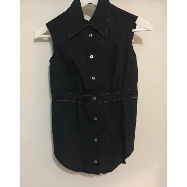 MISS SIXTY(ミスシックスティ)のMISS SIXTY・シャツ ブラウス・シルク100%・黒・新品・サイズXS-S レディースのトップス(シャツ/ブラウス(半袖/袖なし))の商品写真