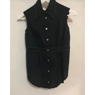 ミスシックスティ(MISS SIXTY)のMISS SIXTY・シャツ ブラウス・シルク100%・黒・新品・サイズXS-S(シャツ/ブラウス(半袖/袖なし))