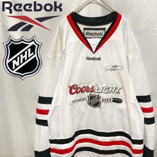 リーボック(Reebok)のNHL Reebok ホッケーシャツ ユニフォーム 刺繍ロゴ ホワイト M(Tシャツ/カットソー(七分/長袖))