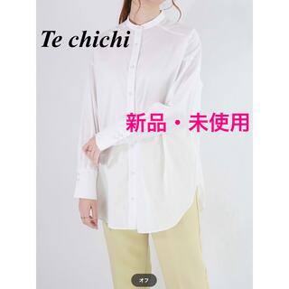 テチチ(Techichi)の【新品・未使用】パールボタンバンドカラーチュニックシャツ(シャツ/ブラウス(長袖/七分))