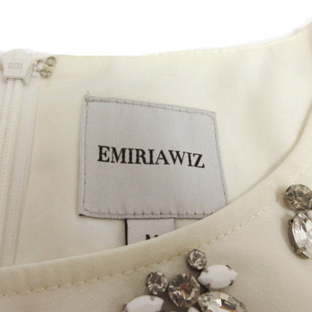 EmiriaWiz(エミリアウィズ)のエミリアウィズ ワンピース ひざ丈 半袖 ビジュー アイボリー オレンジ M レディースのワンピース(ひざ丈ワンピース)の商品写真