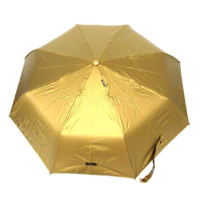 MOSCHINO(モスキーノ)のモスキーノ 折りたたみ傘美品  - ゴールド レディースのファッション小物(傘)の商品写真