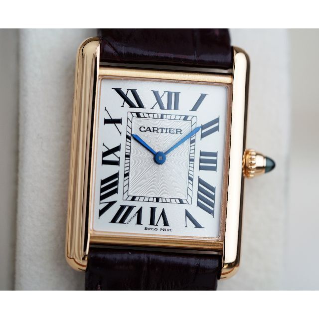 最安値挑戦！ 18KPG無垢 カルティエ ルイ タンク 美品 - Cartier 手巻き WGTA0011 LM 腕時計(アナログ)