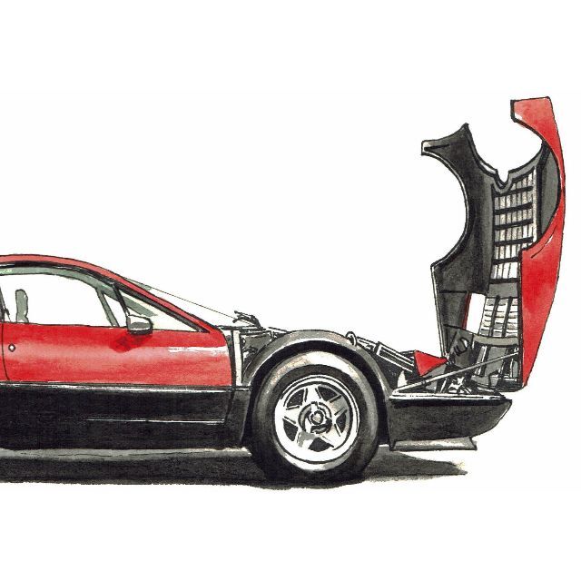 Ferrari - GC-687テスタロッサ/365GTB限定版画サイン有額装済作家平右 ...