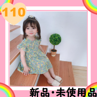 子供服　小花柄フレアワンピース　110cm(ワンピース)