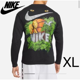 ナイキ(NIKE)のナイキ ロンT 両面プリント バスケ ライオン 黒 ブラック XL(Tシャツ/カットソー(七分/長袖))