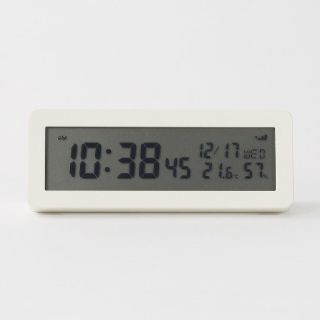 ムジルシリョウヒン(MUJI (無印良品))の◆新品◆  無印良品 デジタル電波時計(大音量アラーム機能つき)／ホワイト(置時計)