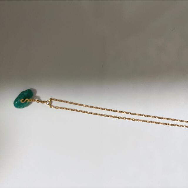 AHKAH(アーカー)のアーカー　ネックレス　ターコイズ　イニシャル　ダイヤ レディースのアクセサリー(ネックレス)の商品写真