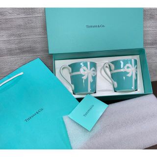 ティファニー(Tiffany & Co.)のティファニー　ペア　マグカップ　ブルー　リボン(食器)