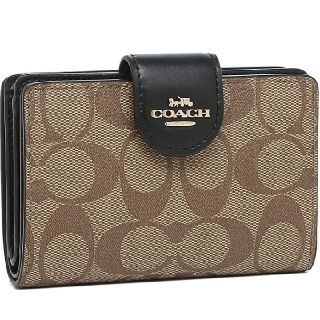 コーチ(COACH)の シグネチャー ベージュ ブラック レディース COACH C0082 IMCB(財布)