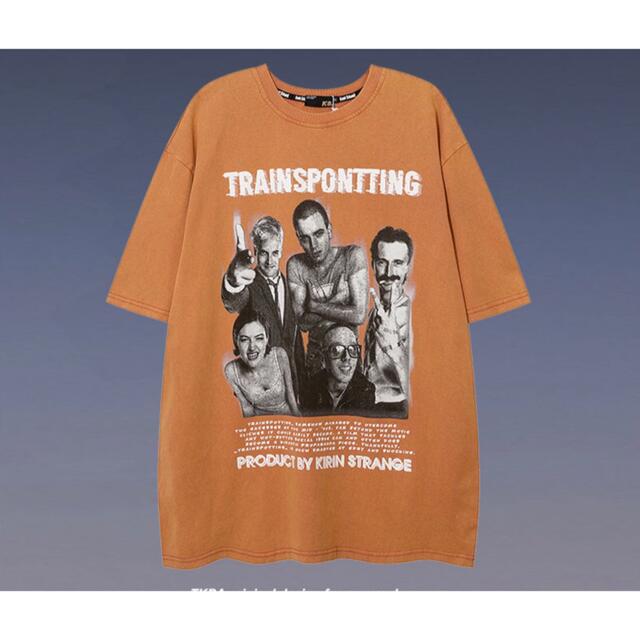 Trainspotting トレインスポッティング Tシャツ オレンジ ブラック - T ... 90s trainspotting Tシャツ トレインスポッティング Tee
