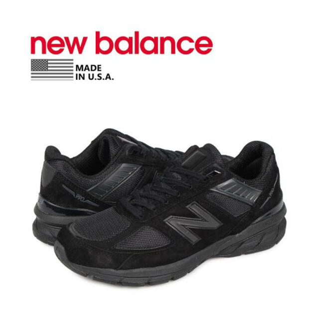 国内外の人気集結！ New Balance - ニューバランス　990 v5 ブラック　28.5 スニーカー
