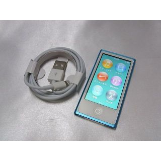 アイポッド(iPod)の中古品 ipod nano 第7世代 ブルー 16GB A1446 AP-92(ポータブルプレーヤー)