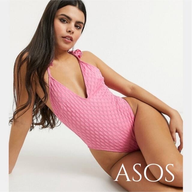 asos(エイソス)のASOS クロス フリル ワンピース レディースの水着/浴衣(水着)の商品写真