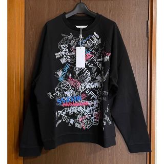 マルタンマルジェラ(Maison Martin Margiela)の46新品 メゾン マルジェラ グラフィティ スウェット シャツ ブラック メンズ(スウェット)