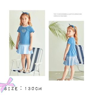 新品タグ付きDave&Bella 女の子半袖Tシャツワンピース　130cm(ワンピース)