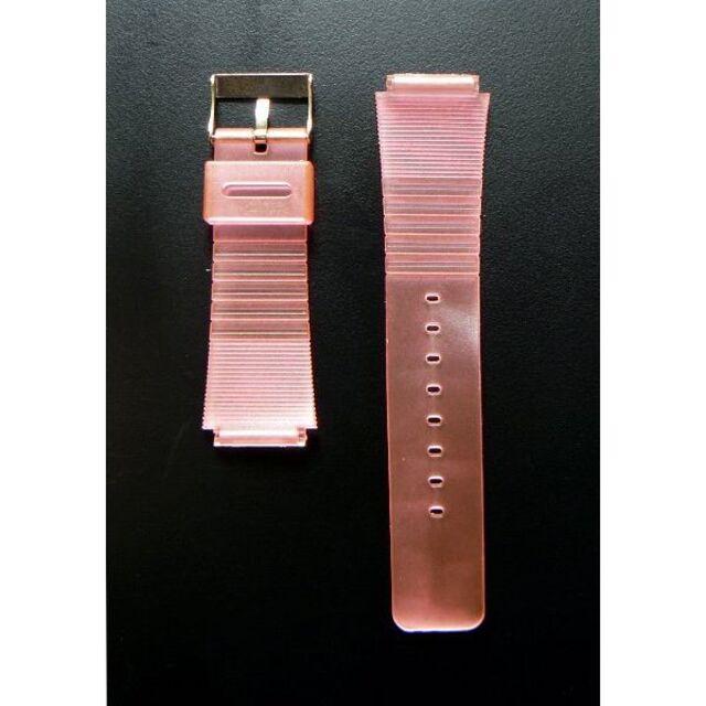 ラバー製(ピンク色)の腕時計ベルト メンズの時計(ラバーベルト)の商品写真