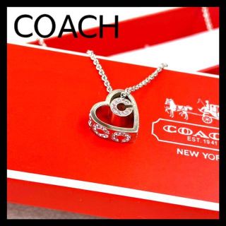 ✨【coach】コーチ　ネックレス　ハート　ピンク　ラインストーン　925