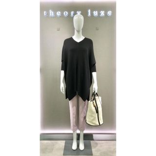 Theory luxe 21ss プルオーバーチュニックニット ブラック-