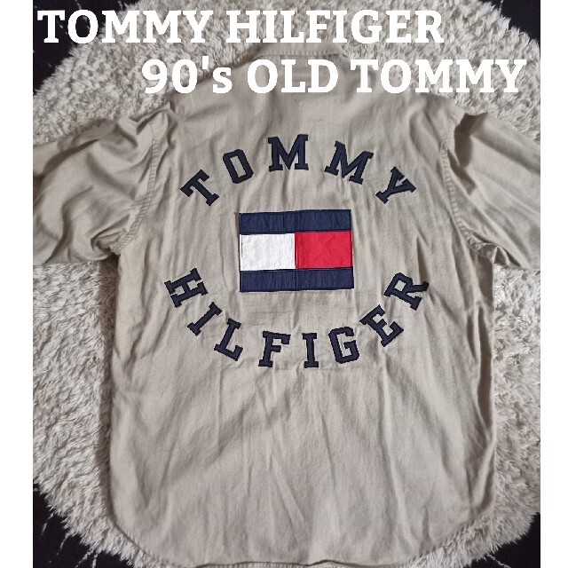 TOMMY HILFIGER(トミーヒルフィガー)の美品✨９０年代オールドトミー　ビッグロゴ刺繍シャツ　ヴィンテージ　オーバーサイズ メンズのトップス(シャツ)の商品写真