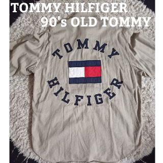 トミーヒルフィガー(TOMMY HILFIGER)の美品✨９０年代オールドトミー　ビッグロゴ刺繍シャツ　ヴィンテージ　オーバーサイズ(シャツ)