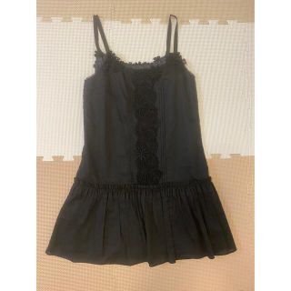 ジルスチュアート(JILLSTUART)の[値下]JILLSTUART ブラック花刺繍ワンピース(ミニワンピース)