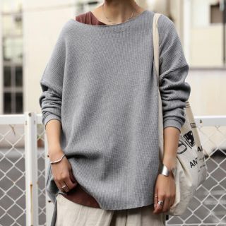 アンティカ(antiqua)の【XOXO♡様専用】＊antiqua＊ワッフル素材ボートネックプルオーバー(カットソー(長袖/七分))