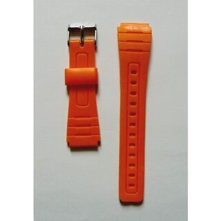 ラバー製の(18ミリ幅オレンジ色)腕時計ベルト(腕時計)