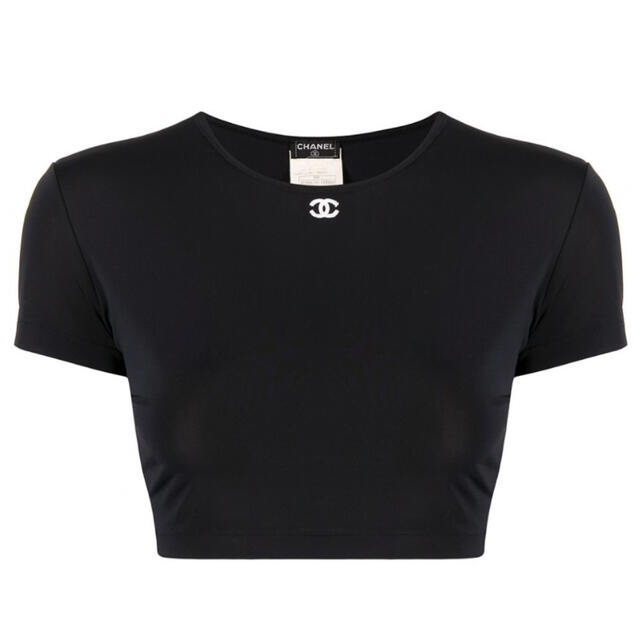 CHANEL(シャネル)のシャネル　劇レア　ビンテージ高騰品1995 ショート丈(クロップド)Tシャツ美品 メンズのトップス(Tシャツ/カットソー(半袖/袖なし))の商品写真