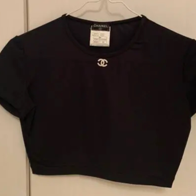 CHANEL(シャネル)のシャネル　劇レア　ビンテージ高騰品1995 ショート丈(クロップド)Tシャツ美品 メンズのトップス(Tシャツ/カットソー(半袖/袖なし))の商品写真