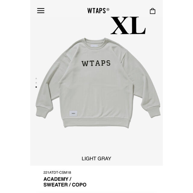 WTAPS 22ss ACADEMY LIGHT GRAY XL 新品未使用メンズ